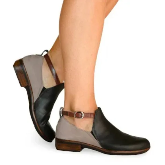 [ Naot Aura Kamsin Black Raven & Taupe Two Tone Leather Ankle Booties ] 39 | 8 - Picture 15 of 15